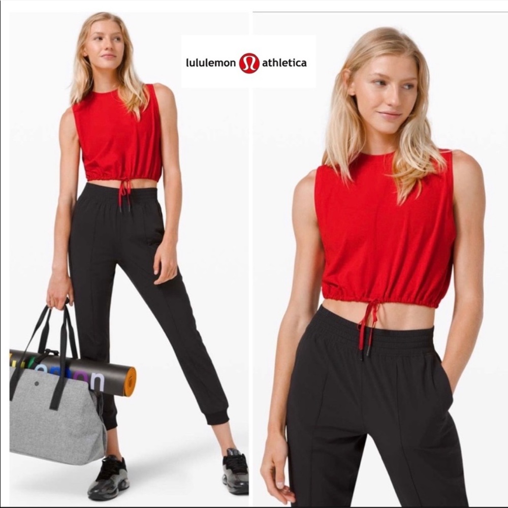 Lululemon Adapt To You Dark Red Crop Top